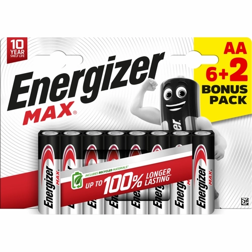 Pila Energizer Max AA 6+2 formato stilo AA
 BRI1518060