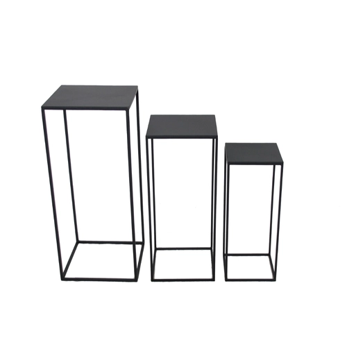 Portavaso Portafiori quadrati in metallo - set 3 pezzi in metallo/zinco BRI1518301