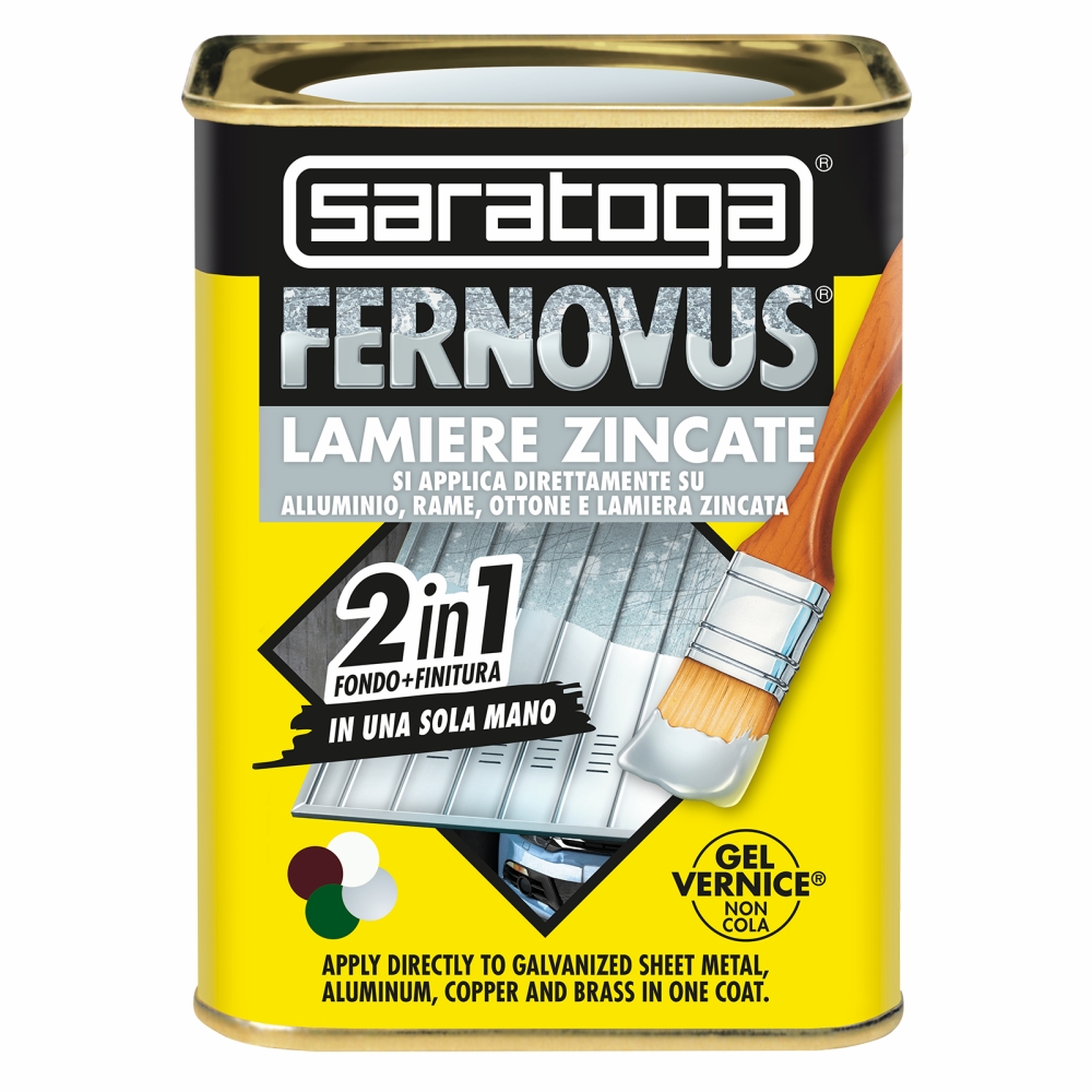 Saratoga  Smalto antiruggine FERNOVUS 750 ml LAMIERE ZINCATE MARRONE da 0.75 L