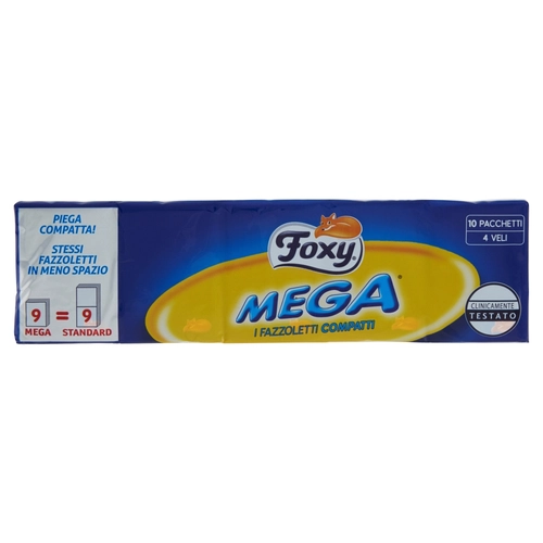 Foxy Mega Fazzoletti 4 veli compatti 10 pacchetti BRI1520673
