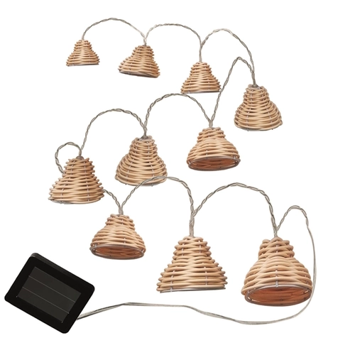 Stringa LED CATENA LUMINOSA SOLARE CON 10 LUCI A FORMA DI CAMPANELLE 1,80 m + 3 m, luce calda, 6 W BRI1520943