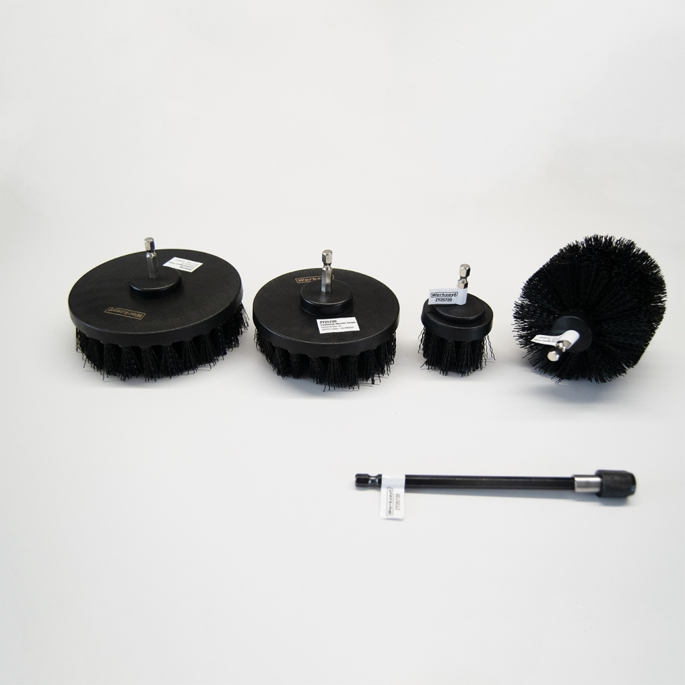 MASIDEF Set Set spazzole pulizia per avvitatore a batteria, 5 pezzi