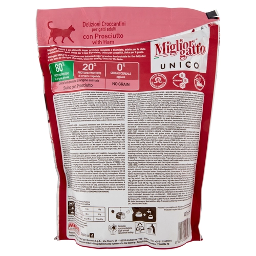 Migliorgatto Unico Deliziosi Croccantini con Prosciutto 400 g BRI152210