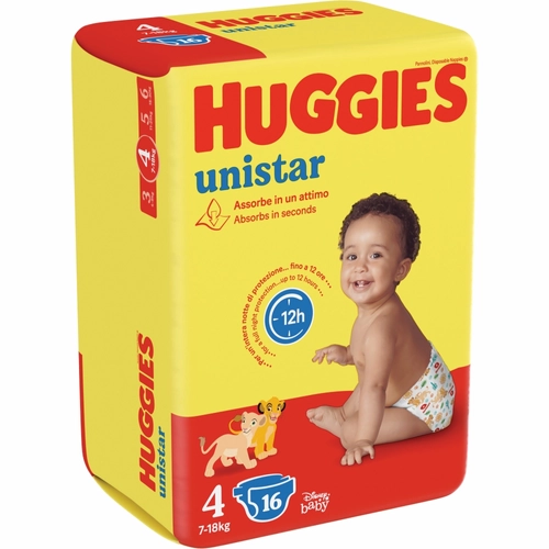 Huggies unistar Pannolini 4 7-18 Kg 16 pz BRI1527429