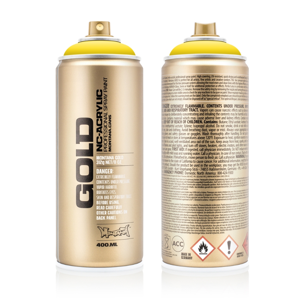 Image of MONTANA Smalto spray GOLD S1000 SHOCK GIALLO CHIARO giallo da 0,4 L014