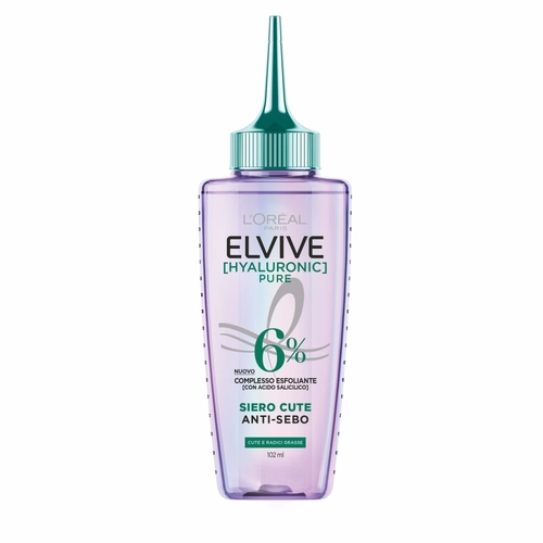 L'Oréal Paris Elvive Hyaluronic Pure Siero Cute Anti-Sebo con Acido Salicilico 102 ml BRI1537298