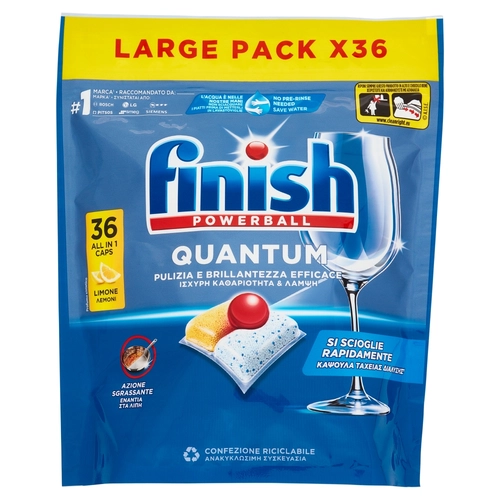 Finish Quantum Limone pastiglie lavastoviglie 36 lavaggi 374,4 g BRI1541699