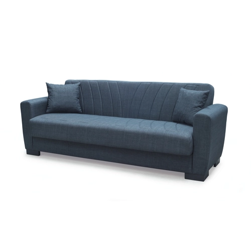 Divano letto Divano letto grigio antracite in poliestere con contenitore e 2 cuscini - 3 posti in tessuto BRI1541756