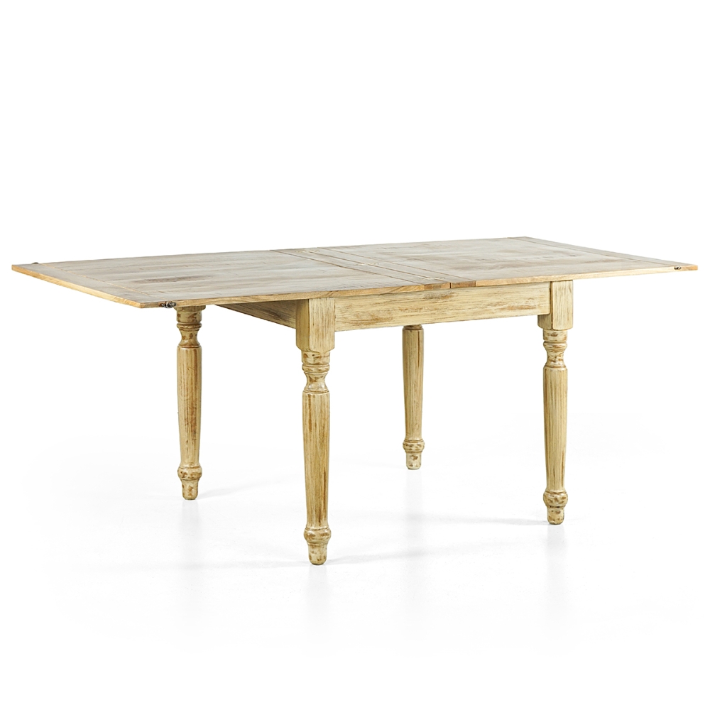 Tavolo allungabile TAVOLO SALENTO LEGNO DI MANGO COLORE BCO ANTICHIZZATO 90-180X90X80 BRI1541951