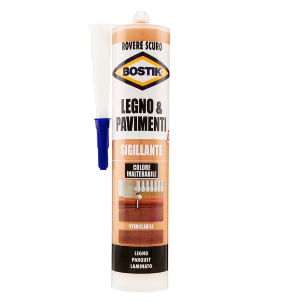 Image of Bostik Silicone sigillante LEGNO rovere scuro 12 pezzi da 300 mL014