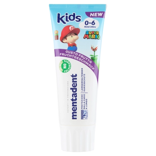 Mentadent Kids 0-6 Anni Super Mario Gusto Frutta 75 ml BRI1543259