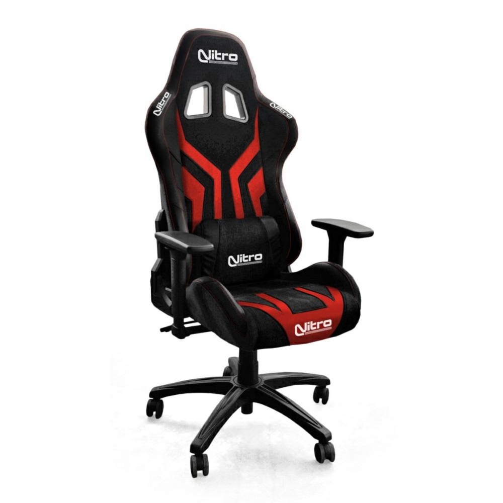 No Brand FLYCO SEDIA GAMING TESSUTO ROSSO/NERA