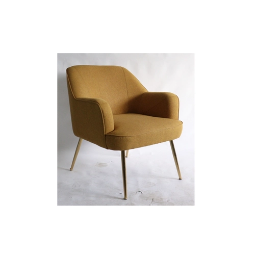 Poltrona POLTRONA TESSUTO COLORE OCRA CON GAMBE IN METALLO DORATE BRI1544461