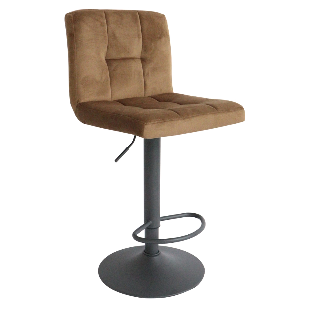 Image of No Brand Sgabello SGABELLO VELLUTO BEIGE GIREVOLE IMBOTTITO ALTEZZA REGOLABILE014