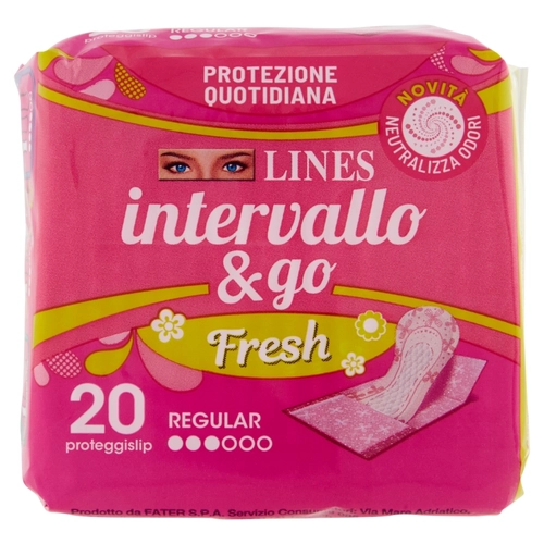 Lines intervallo & go Fresh proteggislip Regular Ripiegato 20 pz BRI1546824
