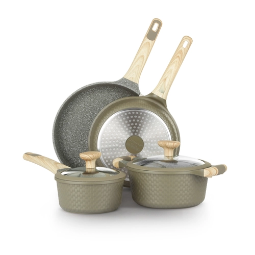Batteria di pentole BATTERIA 6 PZ VERDE in alluminio pressato, vetro BRI1547644