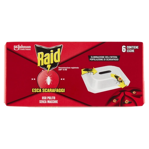 Raid Esca Scarafaggi Insetticida, Inodore, Pronta all'Uso in Spazi Interni ed Esterni, 6 pezzi BRI1548808