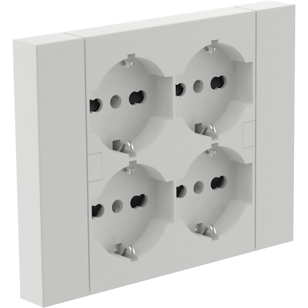 Electraline Serie QUADRA - Multipresa MULTIPRESA DA INCASSO QUADRA 4 PRESE P40 BIANCA universale