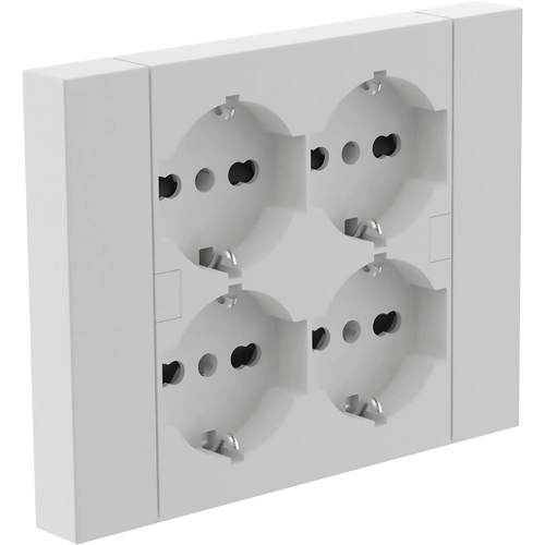 Serie QUADRA - Multipresa MULTIPRESA DA INCASSO QUADRA 4 PRESE P40 BIANCA universale BRI1549214