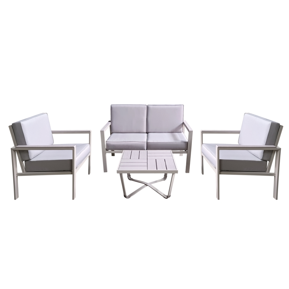 No Brand Salottino da esterno in acciaio e plastica soffiata in acciaio / resina