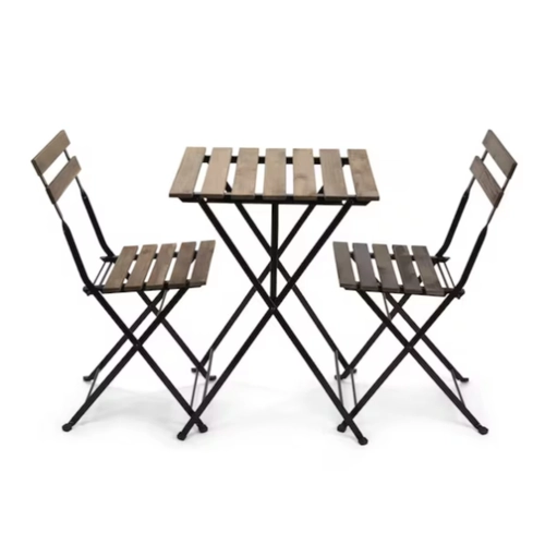 Set GIRONA Bistro 2 posti in acciaio / legno BRI1553163