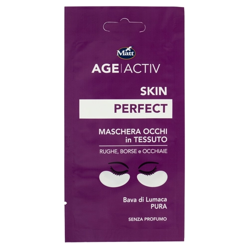 Matt Age Activ Skin Perfect Maschera Occhi in Tessuto Rughe-Borse-Occhiaie Bava di Lumaca Pura 2 pz BRI1553231