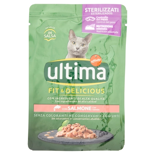 ultima Cat Sterilizzati Fit & Delicious con Salmone in Salsa 85 g BRI1554994