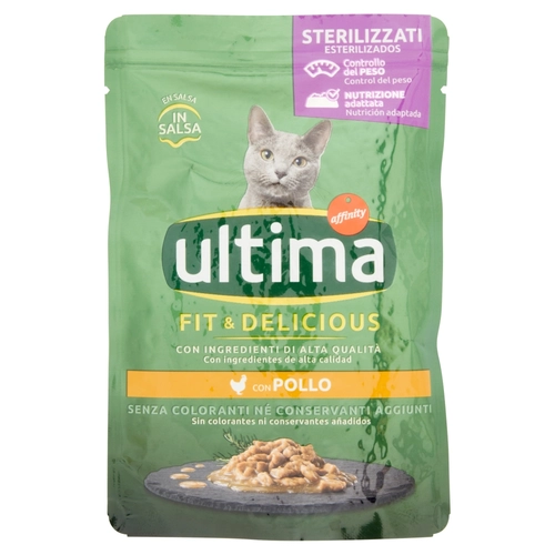 ultima Cat Sterilizzati Fit & Delicious con Pollo in Salsa 85 g BRI1554995