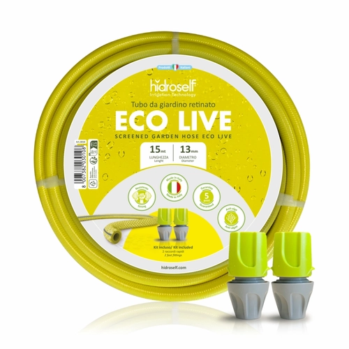 Tubo per irrigazione TUBO RETINATO 15MT 1/2" HIDROSELF ECOLIVE con raccordi BRI1557289