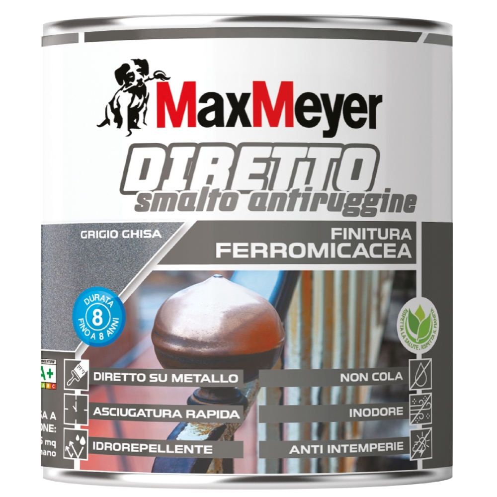 MaxMeyer Smalto DIRETTO Ferromicaceo antiruggine all'acqua da 0.75 L