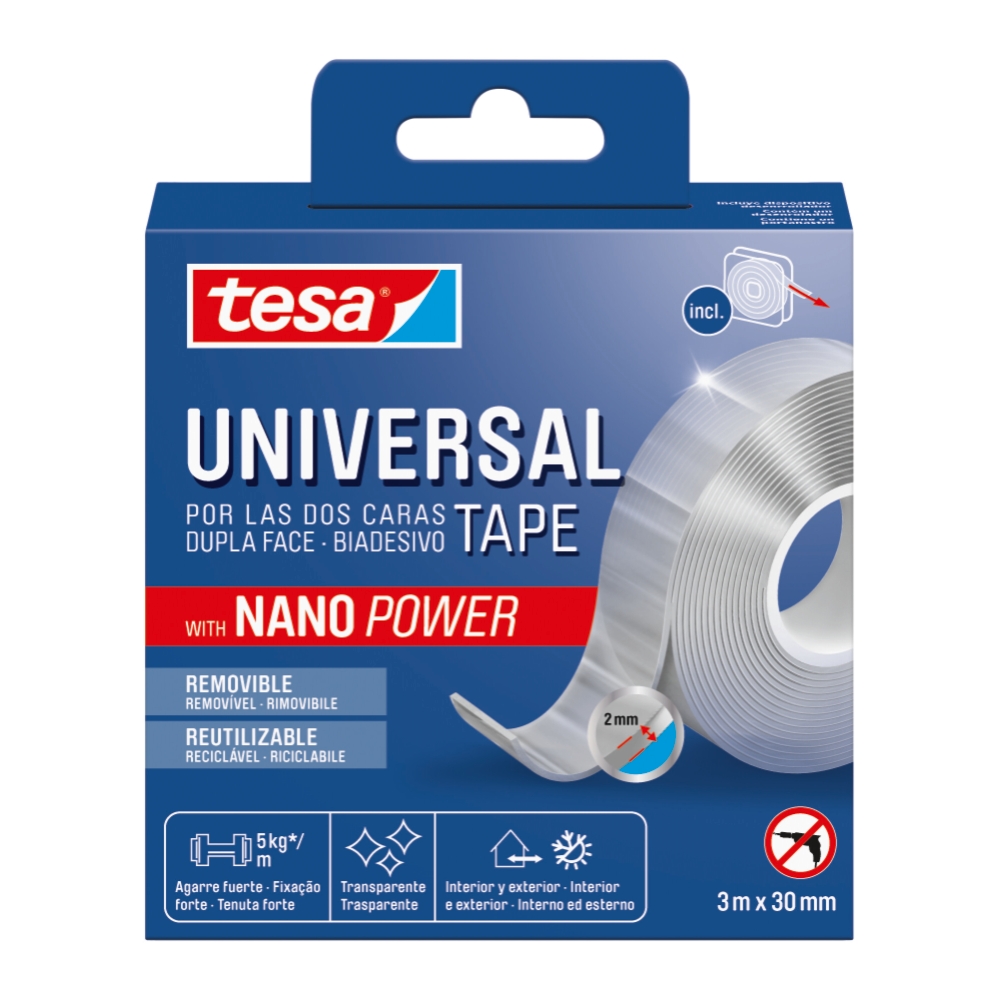 Tesa Nastro biadesivo Nano power 3mt x30 mm t