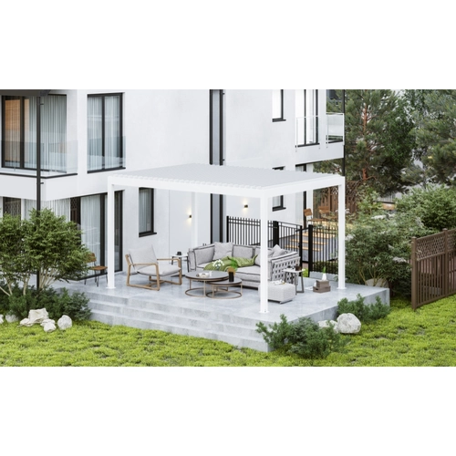 Pergola bioclimatica QUADRIFOGLIO 4X3X2.5M COLORE BIANCO BRI1558105
