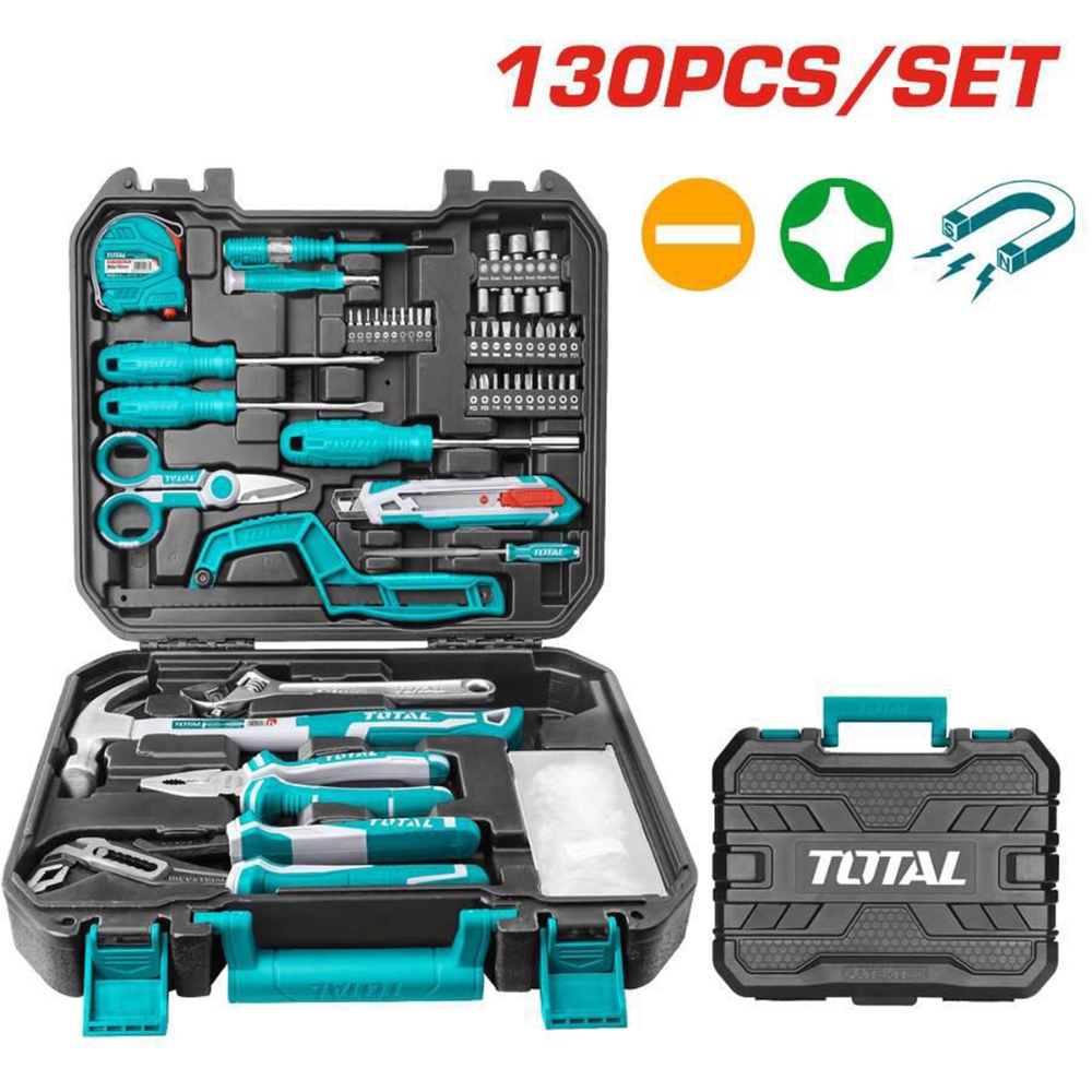 TOTAL Valigetta con set 130 utensili e accessori