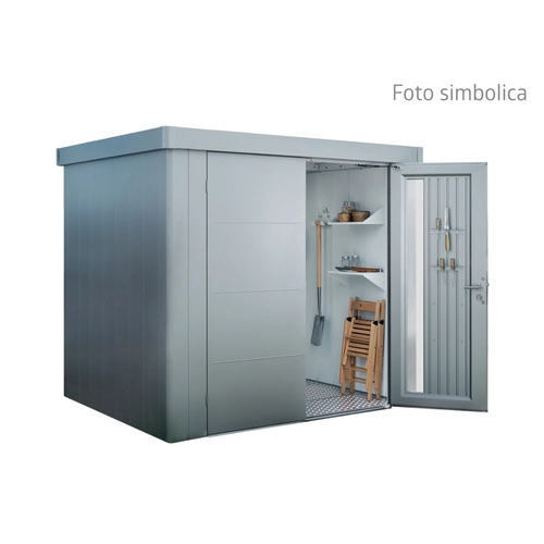 Casetta per attrezzi Neo 1B porta standard, argento metallizato BRI1570917