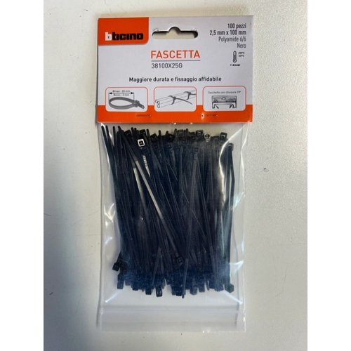 Fascetta nylon FASCETTA NERA 200X3,5   100 pezzi S3,5 x L200mm  BRI1571044