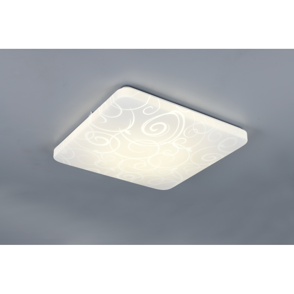 TRIO Plafoniera MANDRIA IV PLAFONIERA LED DIFFUSORE QUADRATO EFFETTO CERCHIO 41X41CM
