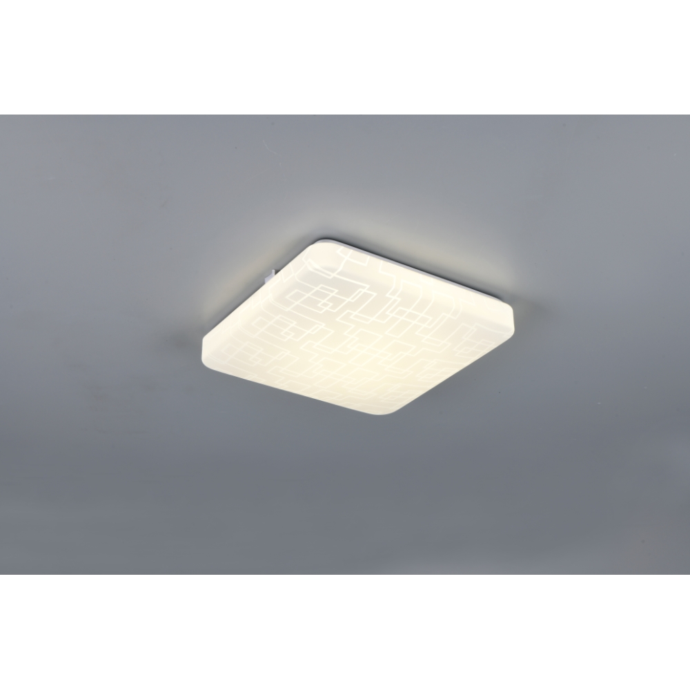 TRIO Plafoniera MANDRIA V PLAFONIERA LED DIFFUSORE QUADRATO EFFETTO RETTANGOLI L.30CM