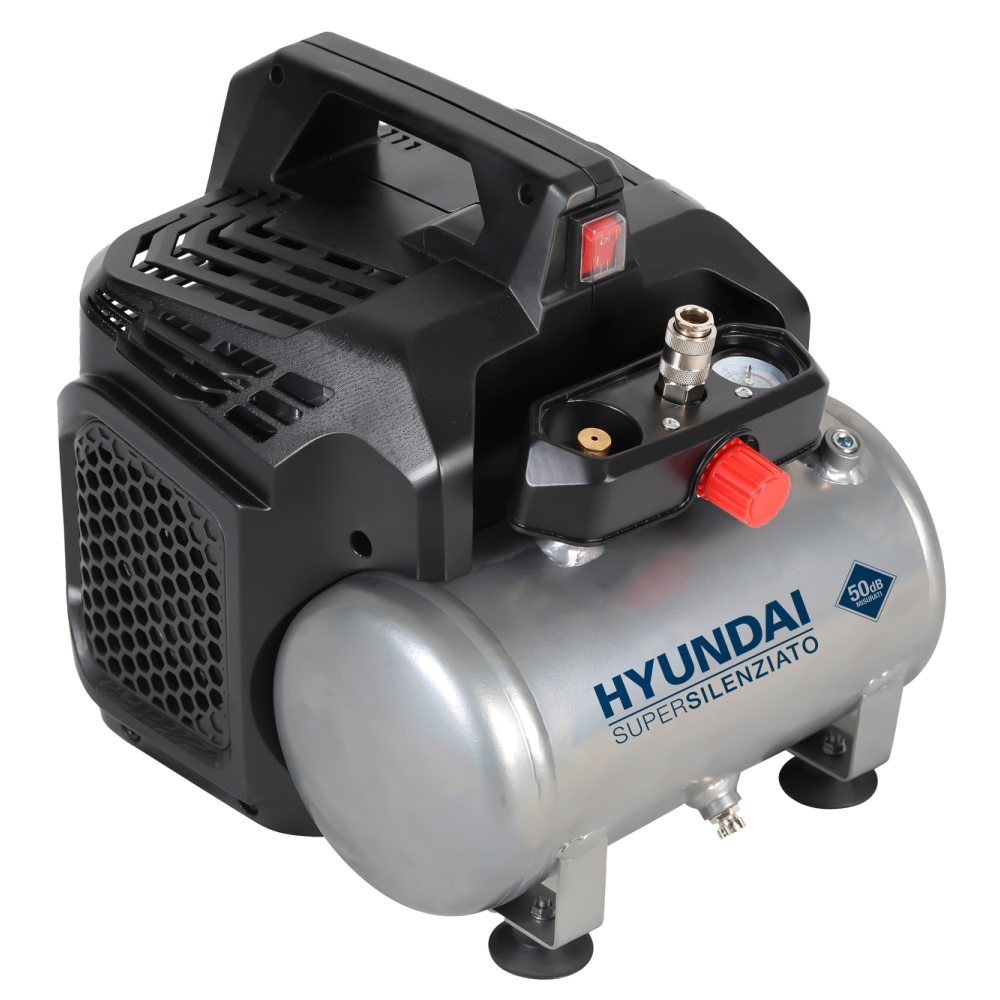 Hyundai  Compressore a valigetta Supersilenziato Pocket 6lt potenza 1 hp