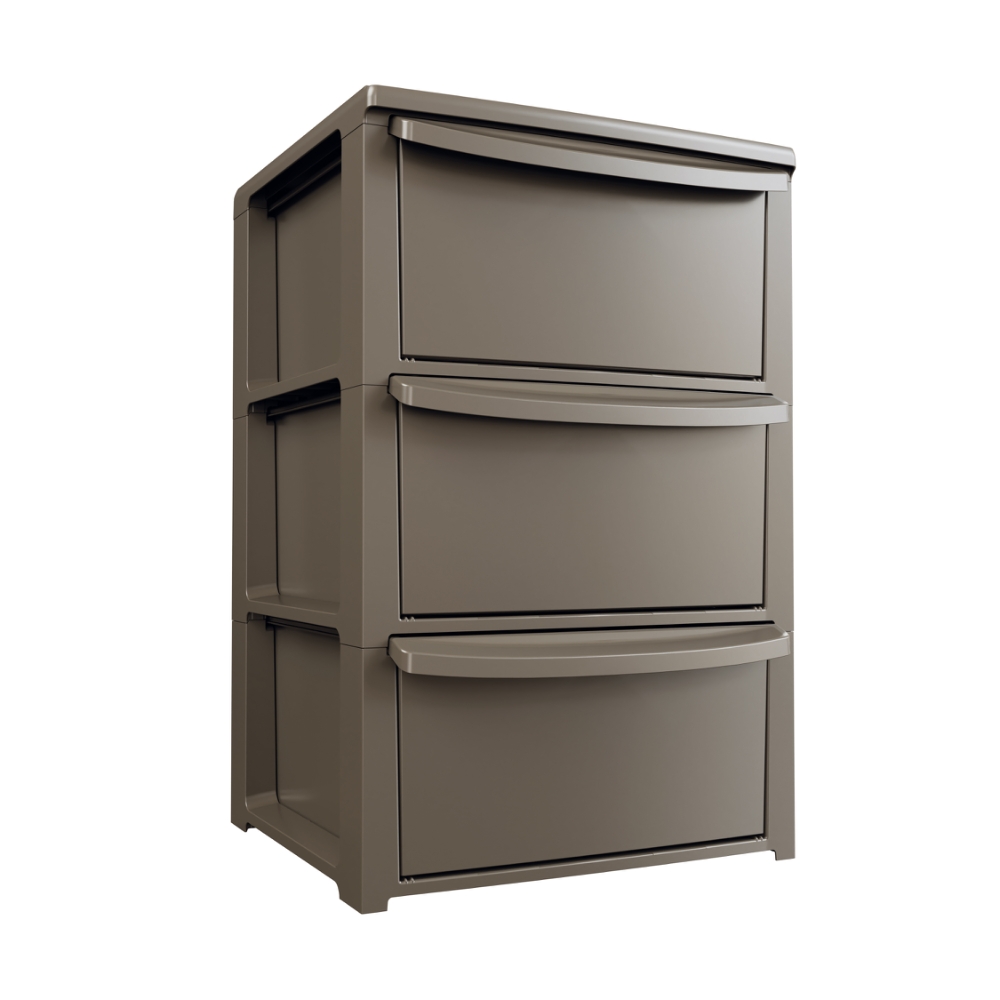 Art Plast CASSETTIERA IN POLIPROPILENE TORTORA 3 CASSETTI