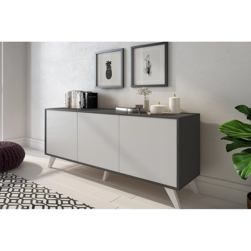 Madia Nimes con 3 ante colore bianco e struttura in grafite BRI1580711