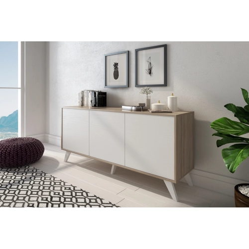 Madia Nimes con 3 ante colore bianco e struttura in olmo BRI1580712