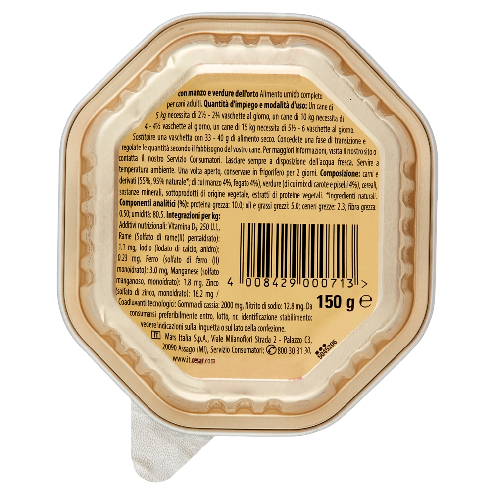 Cesar Cesar Selezione dell'Orto 150 gr Manzo Verdure