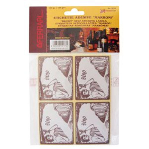 ETICHETTE ADESIVE MARRONI PZ.100 BRI338499