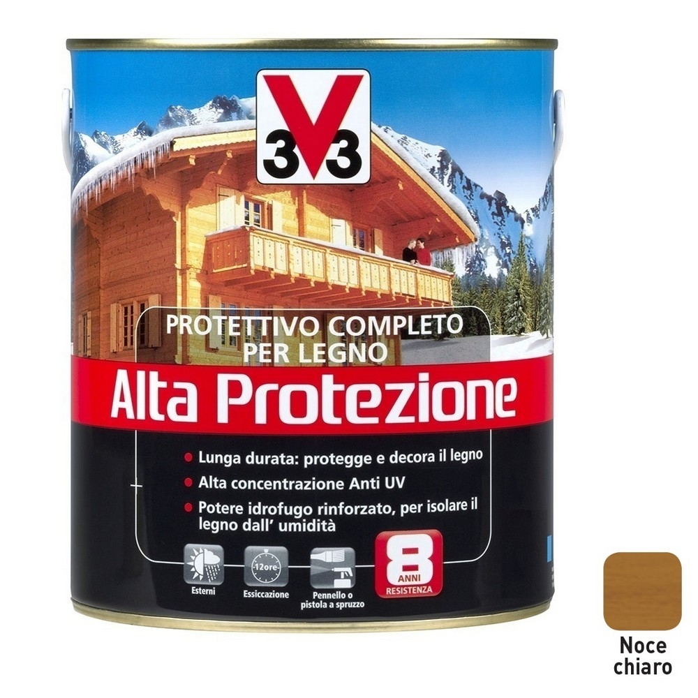 V33 Protettivo Completo Per Legno A Solvente Alta Protezione Noce Chiaro 2 L-image