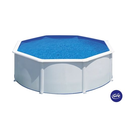 Kit piscina tonda bianca parete acciaio Oe 350 h 1 BRI343295