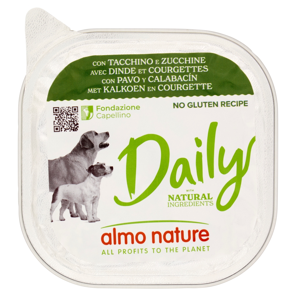 Almo Nature Daily Adult Dog Cibo per Cani con Tacchino e Zucchine 300g