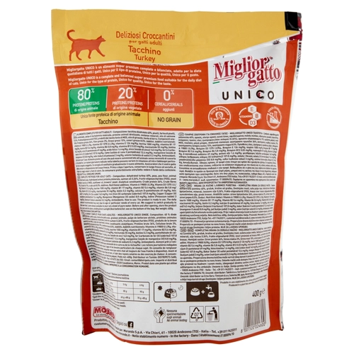 Migliorgatto Unico Deliziosi Croccantini Tacchino 400 g BRI352642