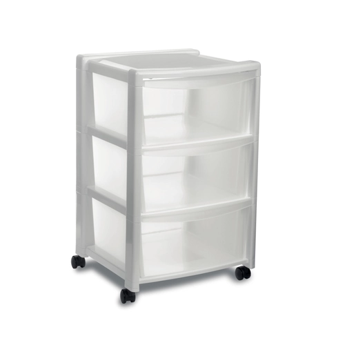 Cassettiera con ruote Libera, 3 cassetti, bianco BRI374840