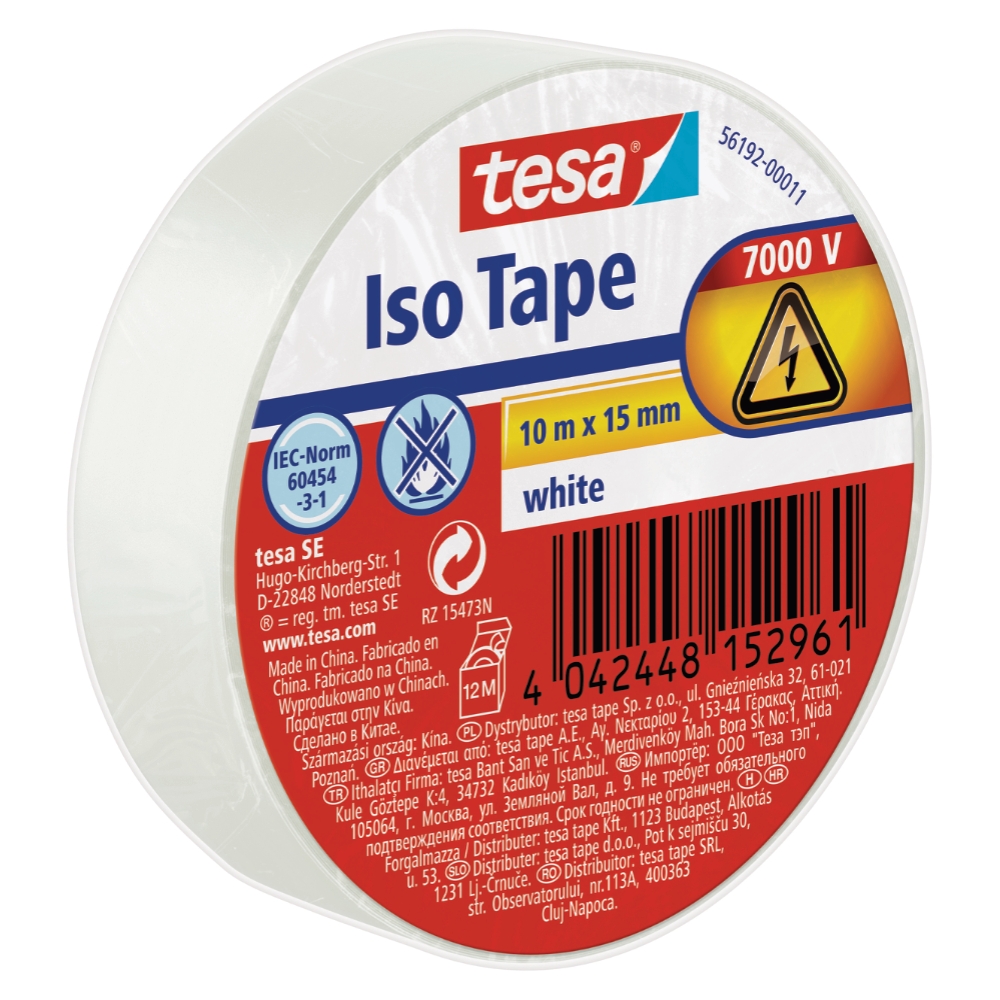 Tesa Nastro isolante bianco 15mmx10mt