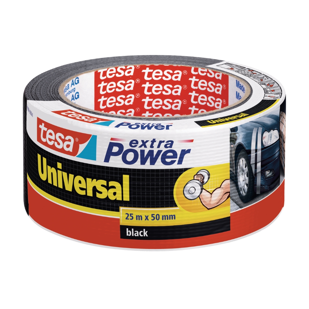 Tesa Nastro telato universal nero 25mx50mm